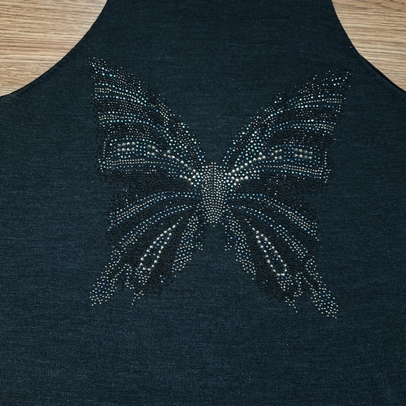 Zadig & Voltaire Joss Bis Show Tank Top Merino Wool Size Small Navy - Picture 4 of 6